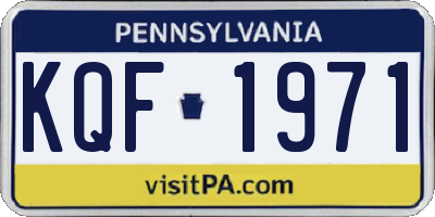 PA license plate KQF1971