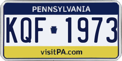PA license plate KQF1973