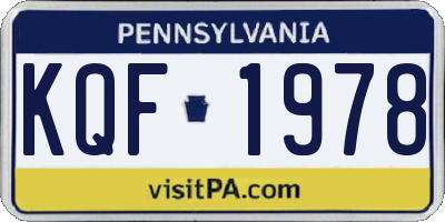 PA license plate KQF1978