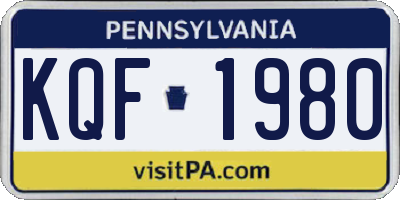 PA license plate KQF1980