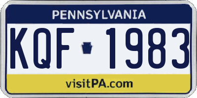 PA license plate KQF1983