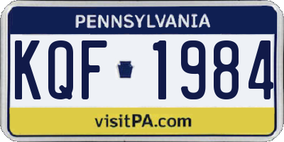 PA license plate KQF1984