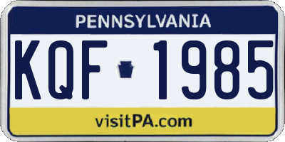 PA license plate KQF1985