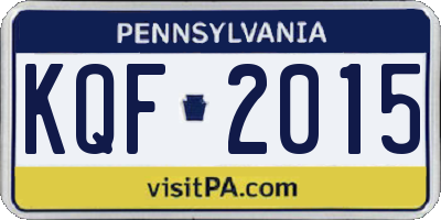PA license plate KQF2015