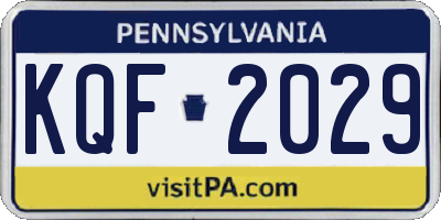PA license plate KQF2029