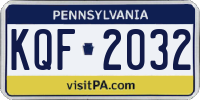 PA license plate KQF2032