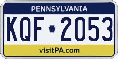 PA license plate KQF2053