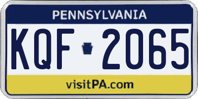 PA license plate KQF2065