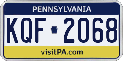 PA license plate KQF2068