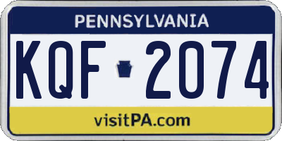 PA license plate KQF2074