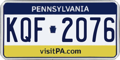 PA license plate KQF2076