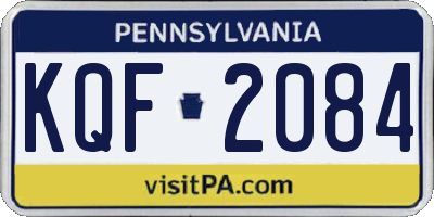 PA license plate KQF2084