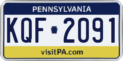 PA license plate KQF2091