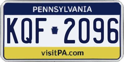 PA license plate KQF2096