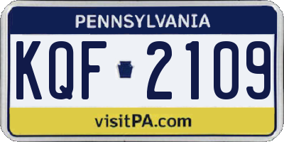PA license plate KQF2109