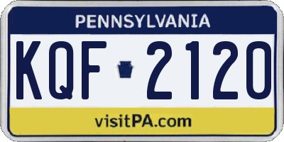 PA license plate KQF2120