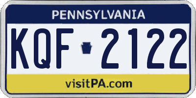 PA license plate KQF2122