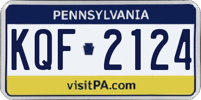 PA license plate KQF2124