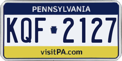 PA license plate KQF2127