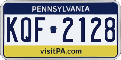 PA license plate KQF2128