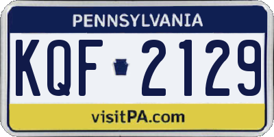 PA license plate KQF2129