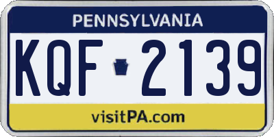 PA license plate KQF2139
