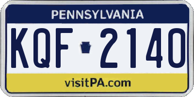 PA license plate KQF2140
