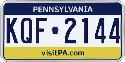 PA license plate KQF2144