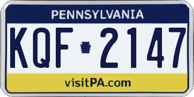 PA license plate KQF2147