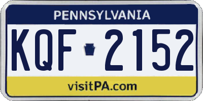 PA license plate KQF2152