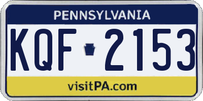 PA license plate KQF2153
