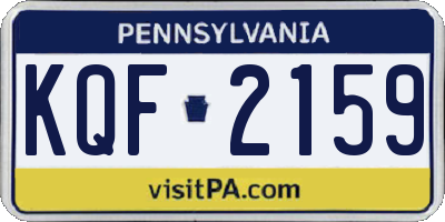 PA license plate KQF2159