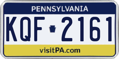 PA license plate KQF2161