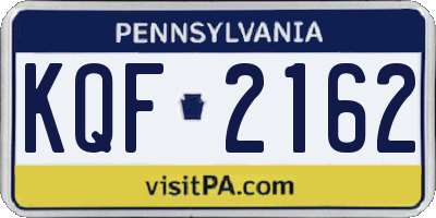 PA license plate KQF2162