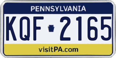 PA license plate KQF2165