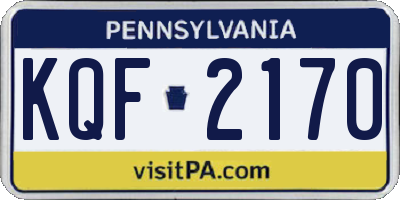 PA license plate KQF2170