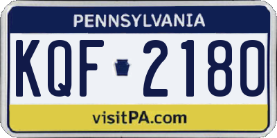 PA license plate KQF2180