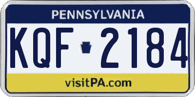 PA license plate KQF2184