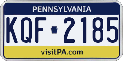 PA license plate KQF2185