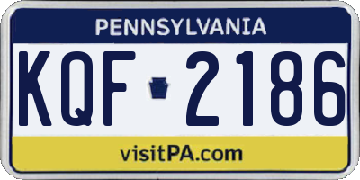 PA license plate KQF2186