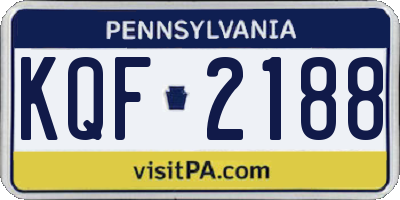 PA license plate KQF2188