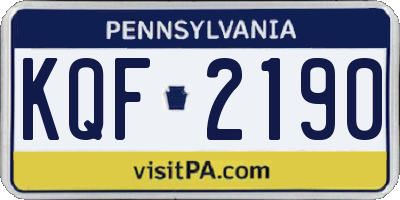 PA license plate KQF2190