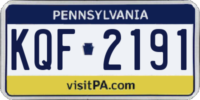 PA license plate KQF2191