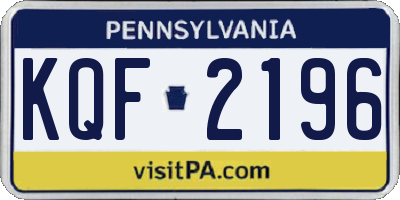 PA license plate KQF2196