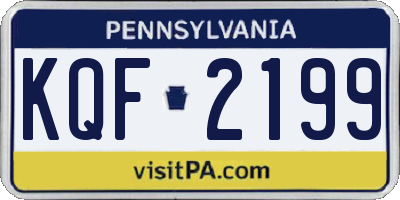PA license plate KQF2199