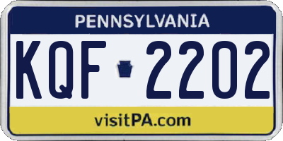 PA license plate KQF2202