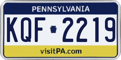 PA license plate KQF2219