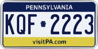 PA license plate KQF2223