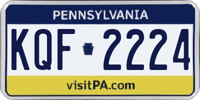 PA license plate KQF2224