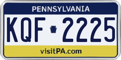 PA license plate KQF2225